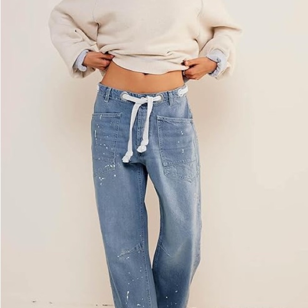 Free People Moxie Slung Barrel Jeans